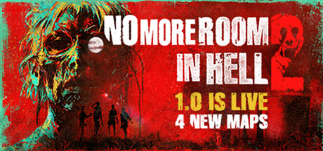 A red banner announcing version 1.0 and four new maps, with a decaying zombie and four responders.